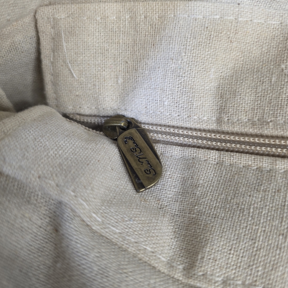 Sun n sand large cotton zipper beach‎ tote bag. - Picture 4 of 7